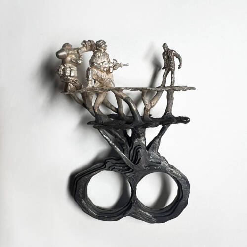 Nutida Svenskt Silver Ring ring Asa Elmstam Oljan och girigheten foto Asa Elmstam - Nutida Svenskt Siver