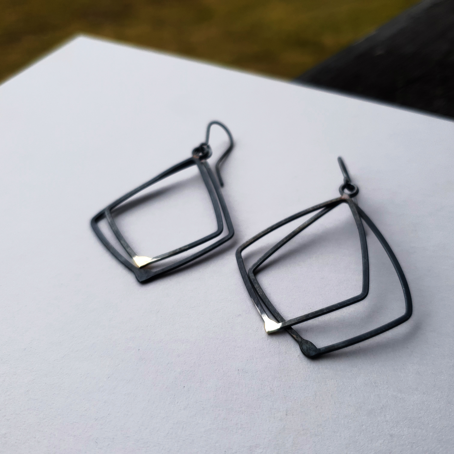 Square double oxid, örhänge <span>Catarina Hällzon</span>