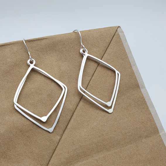 Square double silver, örhänge <span>Catarina Hällzon</span> - Bild 3